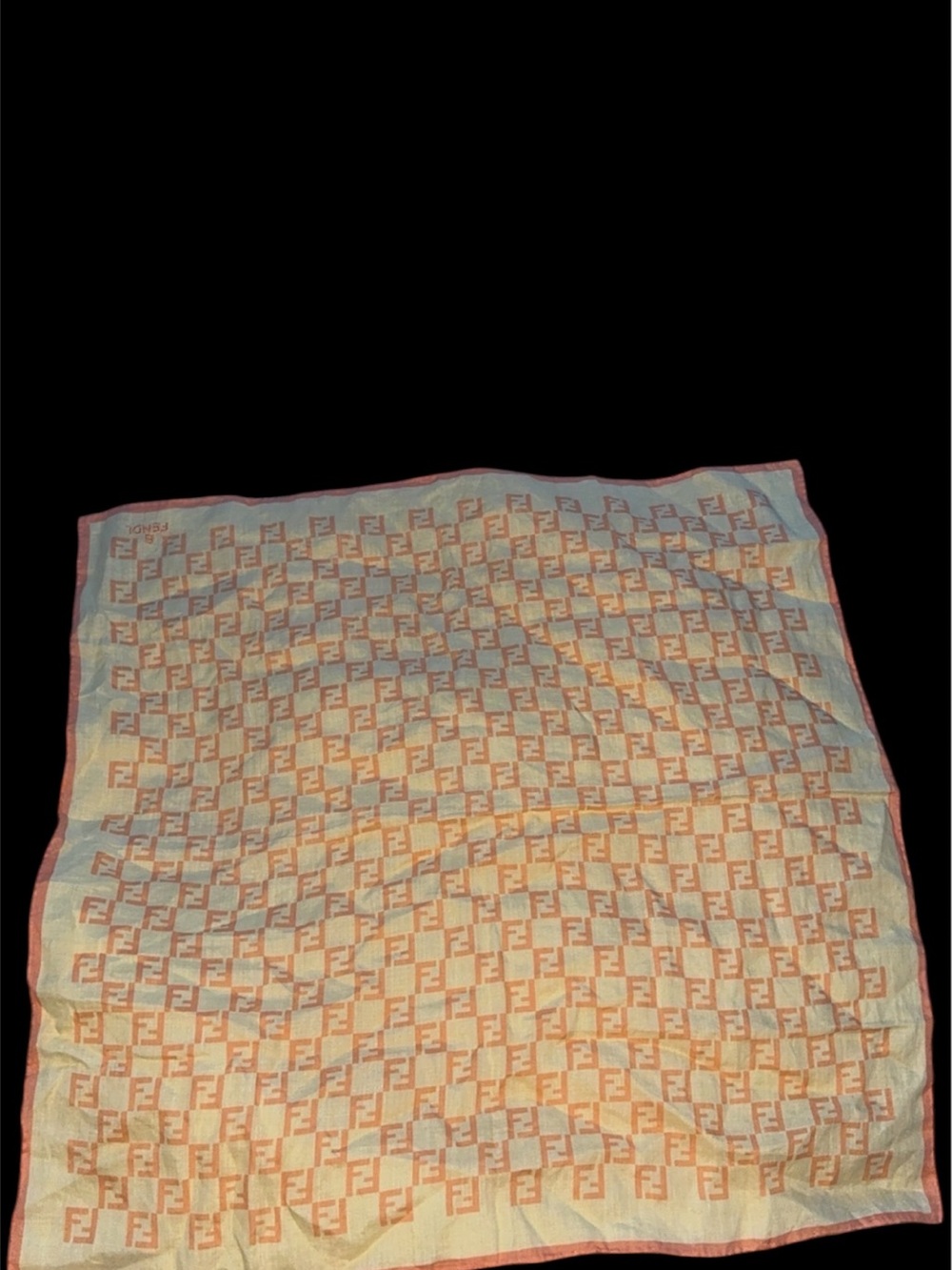 Authentic Fendi Bag Scarf Peach & Cream Color